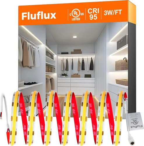Miniatura 12 de Tira de luces LED COB 2700K, cinta de luz flexible premium de 24V CC con fuerte cinta VHB de 3M, CRI 95, certificación UL, cortable, regulable