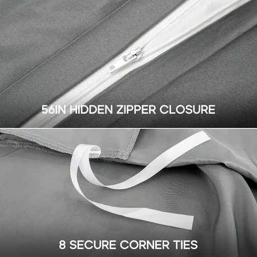 Miniatura 7 de Sonive Juego de funda de edredón matrimonial/queen, ropa de cama súper suave y transpirable, microfibra de doble cepillado, 3 piezas con cierre
