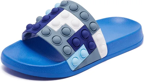 Engtoy Sandalias para niños y niñas, unisex, ligeras, antideslizantes, puntera abierta, cómodas, para ducha, playa, divertidas sandalias