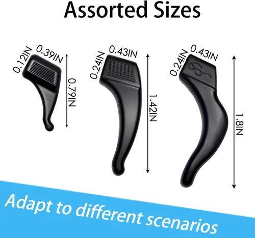 Miniatura 2 de 3 Sizes Silicone Eyeglass Ear Grips – Anti-Slip Hooks for Sports & Reading Glasses