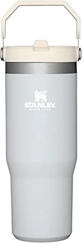 Miniatura 112 de Stanley IceFlow - Vaso con pajilla abatible con asa, de 20 onzas, tapa giratoria y popote abatible, botella de agua resistente a fugas, acero