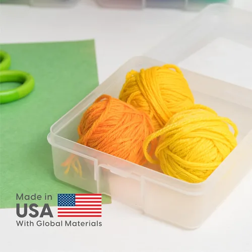 Miniatura 4 de IRIS USA Cajas para lápices, paquete de 18, Hecho en EE.UU. , contenedores organizadores de cuentas de plástico con tapa a presión para artes