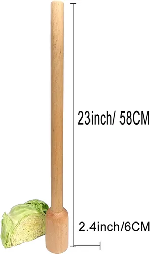Miniatura 3 de Chucrut Pounder 23 pulgadas madera de haya repollo Smasher/Stomper machacadora