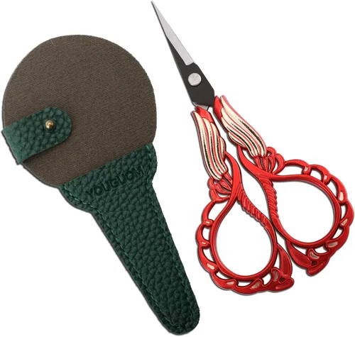 Miniatura 11 de YOUGUOM Tijeras pequeñas para bordar, tijeras de costura para manualidades, tijeras de punta afilada para costura, roscado, manualidades