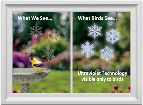 Miniatura 2 de WindowAlert Cobertura Anticolisión de Copo de Nieve - Adhesivo de Ventana UV-Reflectante para Proteger a las Aves Silvestres de Colisiones contra