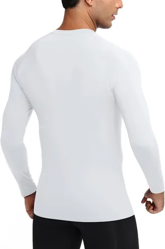 Miniatura 3 de Camiseta de compresión para hombre, manga larga, de secado rápido, para entrenamiento, gimnasio, camiseta SPF para correr, camiseta deportiva