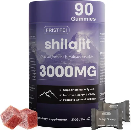 Miniatura 9 de Gomitas puras de Shilajit del Himalaya para hombres y mujeres, 100% naturales y orgánicas, más de 85 minerales traza y ácido fúlvico, 30