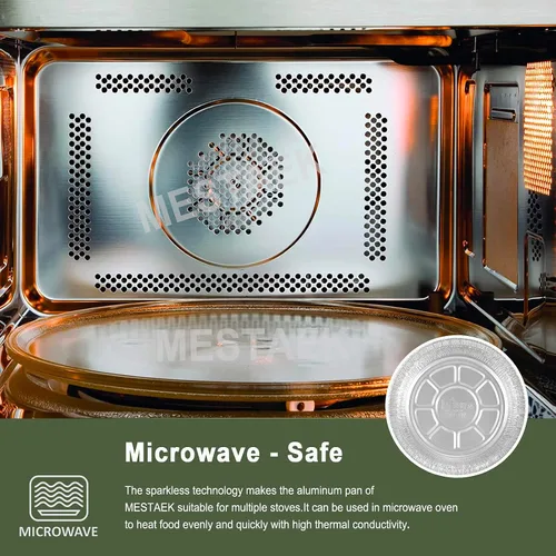 Miniatura 2 de Sartenes redondos de papel de aluminio de 7 pulgadas con tapas transparentes, paquete de 50 Apto para horno y congelador, diseño desechable, ideal
