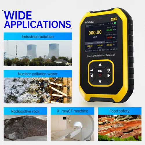 Miniatura 4 de Contador Geiger Detector de Radiación Nuclear - Dosímetro de Radiación FNIRSI con Pantalla LCD, Monitor de Radiación Recargable Portátil de Mano