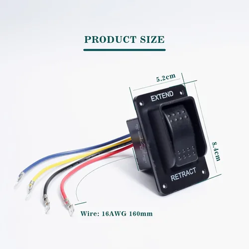 Miniatura 7 de 387874 Interruptor estabilizador de potencia con reemplazo de arnés para componentes de remolque Lippert 12V Extender Retract para gatos