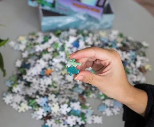 Miniatura 5 de Bob Ross Trapper's Cabin Nature Puzzle para adultos y niños Tablero de rompecabezas de 1000 piezas de Countryside Lake House Rompecabezas