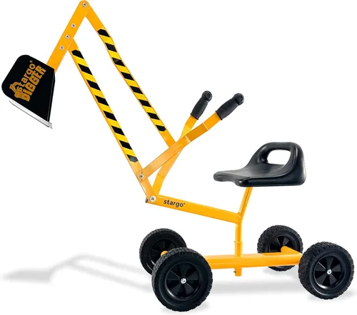 Stargo Excavadora de Juguete para Niños Cavadora de Arena con Ruedas, Juguetes Cavadora de Caja de Arena de Acero para Niños, Juguetes de Arena