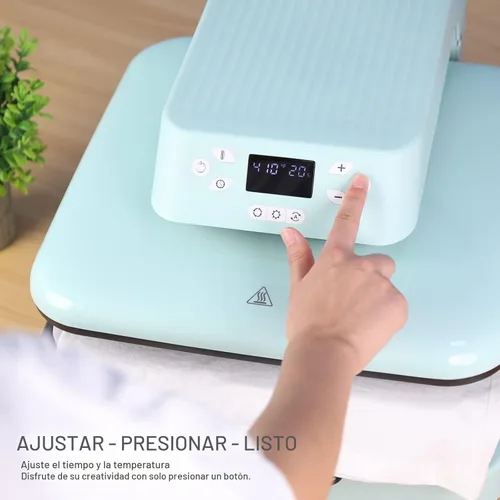 Miniatura 3 de HTVRONT Máquina de prensa de calor automática de 15 x 15 pulgadas para camisetas, máquina profesional de transferencia de calor con liberación Azul