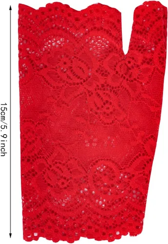 Miniatura 2 de obmwang 2 pares de guantes de encaje para mujer, guantes florales sin dedos, guantes de graduación para boda, fiesta, accesorios de disfraces