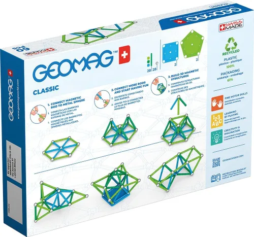 Miniatura 2 de Geomag Juguetes magnéticos clásicos para niños a partir de 8 años, 25 imanes educativos STEM para niños, bloques magnéticos hechos en Suiza