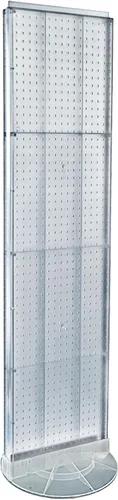 Miniatura 18 de Azar Displays 700440-WHT, EXPOSITOR DE PISO DE PEGBOARD DE DOS CARAS BASE DE ESTUDIO REVOLVANTE REDONDO TAMAÑO DEL PANEL: 16" W X 60" H, Blanco