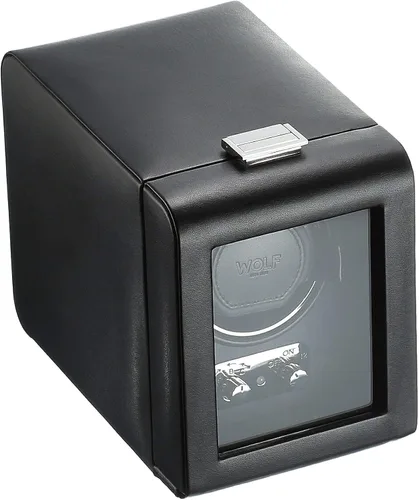 WOLF 270002 Heritage Cargador de relojes simple con cubierta, color negro
