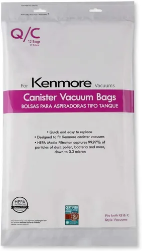 Miniatura 4 de Compatible con bolsas de vacío Kenmore tipo Q/С HEPA – Modelos 5055, 50557, 50558, 20-53292, 53291, 200, 400, 700, 800 Series – Paquete de 6 bolsas