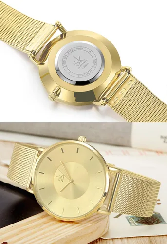Miniatura 3 de SHENGKE Simple Watches - Reloj analógico de malla para mujer correa de acero inoxidable regalo de aniversario
