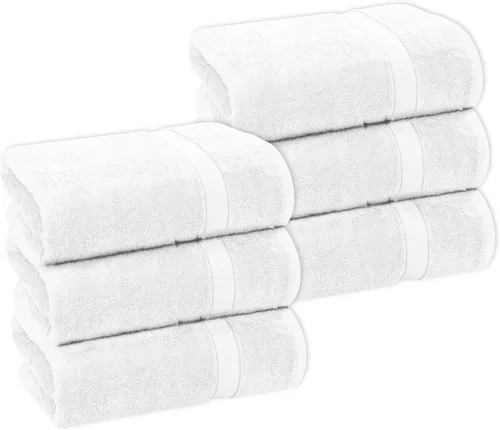 Miniatura 39 de GOLD TEXTILES Toalla 100% algodón, paquete de 12, 13 x 13 pulgadas, color blanco, ultra suave, altamente absorbente, de larga duración y de secado