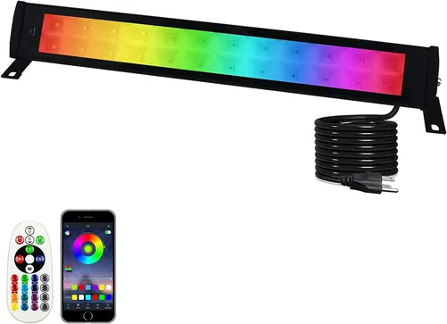 50W Reflector de Pared RGB, Barra de Luz RGB, Cálido 3000K & 16 Millones de Colores & Temporización & Sincronización de Música, con Control Remoto y