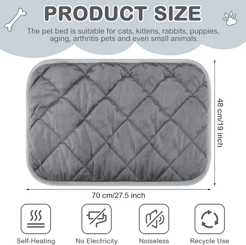 Miniatura 10 de Paquete de 4 Almohadillas Autocalentables para Gatos, Alfombrilla Autocalentable para Perros que Refleja el Calor Corporal, Almohadilla Térmica