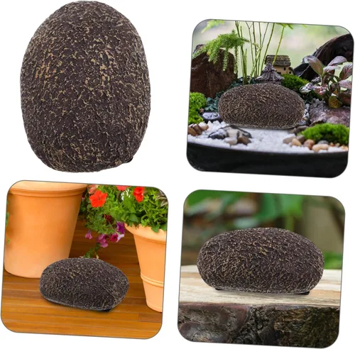 Miniatura 9 de Ocultador de llaves de roca falsa para exteriores, caja de almacenamiento de llaves de piedra decorativa para jardín, porche, patio, doble propósito