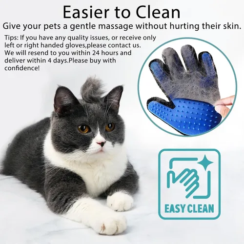 Miniatura 3 de Cepillo de guante de aseo para gatos, herramienta removedor de pelo de mascotas, removedor de pelo de perro reutilizable para alfombras, muebles