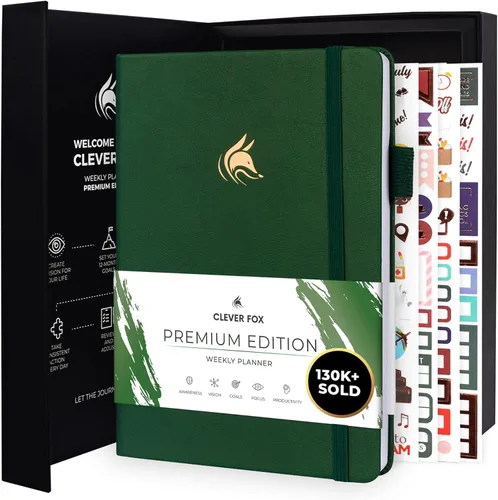 Miniatura 17 de Clever Fox Planificador edición premium, planificador semanal y mensual de lujo sin fecha para aumentar la productividad y alcanzar tus