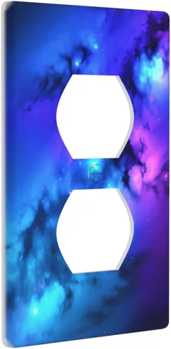 Miniatura 7 de Cubierta de placa de pared para interruptor de luz dúplex individual Galaxy para el hogar, dormitorio, cocina, decorativo, 4.5 x 2.76 pulgadas