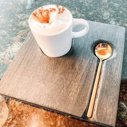 Miniatura 2 de 6 cucharas de café negras, cucharas de café espresso de acero inoxidable 18/8, mini cuchara de té Vogue de 5.2 pulgadas, cuchara pequeña agitadora