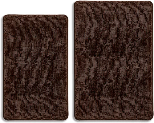 Miniatura 142 de Alfombra de baño pequeña de 12 x 18 pulgadas, lavable y absorbente, antideslizante, alfombra de baño de felpilla gruesa y suave para baño, ducha