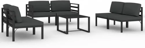 Miniatura 2 de Juego de 7 piezas para patio con cojines, sofá al aire libre, juego de bar de patio, muebles modernos para exteriores, banco de comedor
