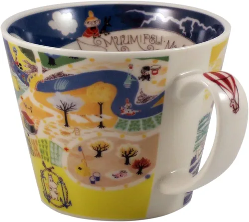 Miniatura 4 de Taza de sopa con diseño del mapa del Valle de Moomin Yamaka Japón