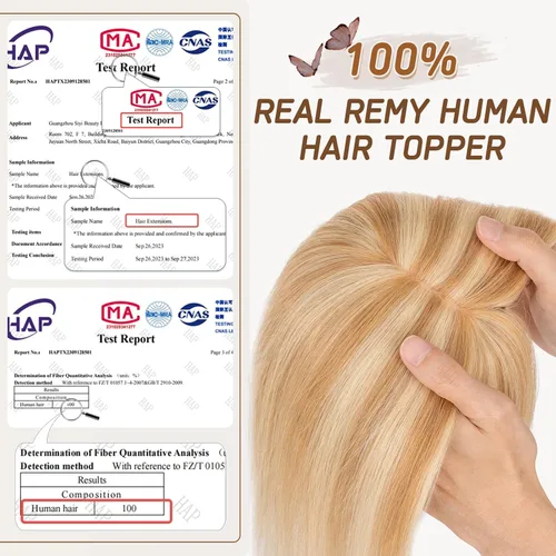 Miniatura 81 de Rich Choices Pelucas con topper de cabello para mujeres, cabello humano real 100% Remy, sin flequillo, para mujeres con adelgazamiento en la parte