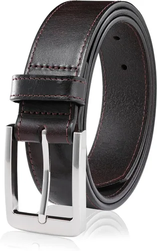 Miniatura 22 de MILORDE Cinturón de vestir de cuero genuino para hombre, hecho a mano, 100% cuero de vaca, diseños clásicos y modernos para trabajo, negocios y uso