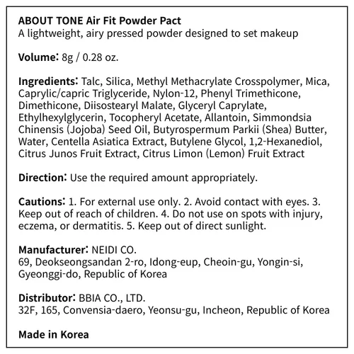 Miniatura 9 de ABOUT TONE Powder Pact - Polvo prensado compacto con espejo y hojaldre de fijación de maquillaje, desenfoque natural, acabado semimate, aceite