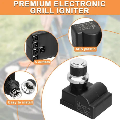 Miniatura 4 de Encendedor de pulso de 5 salidas para piezas de repuesto Nexgrill, Encendedor Nexgrill DHL-128-5Q Piezas de parrilla Nexgrill 720-0830X 720-0830H