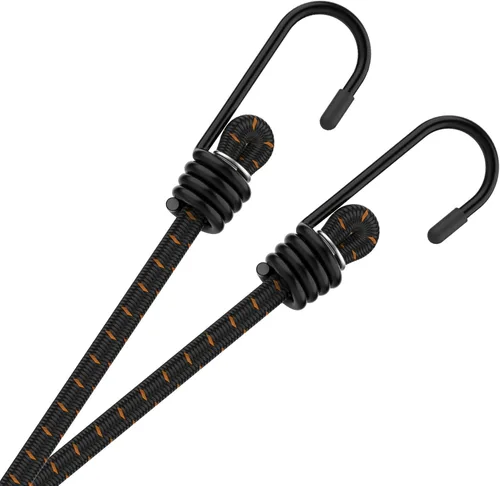 Cuerdas elásticas con ganchos de 48 pulgadas de largo, correas elásticas de látex superior de alta resistencia [2 piezas, gancho de metal]