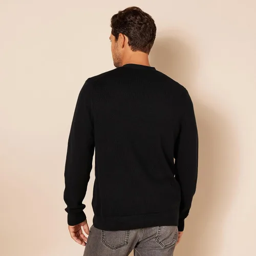 Miniatura 2 de Tienda Essentials Suéter tipo cárdigan de algodón para hombre