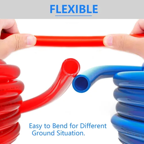 Miniatura 3 de Tubo PEX-B, 2 rollos de 1/2 pulgada, azul y rojo cada uno de 100 pies (200 pies) de longitud, tubos PEX con cortador de tubos, para aplicaciones