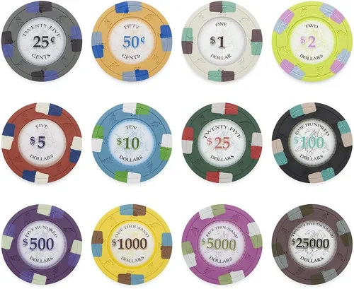 Miniatura 5 de Claysmith Gaming Paquete de 50 fichas de póquer Poker Knights, compuesto de arcilla pesada de 0.48 oz