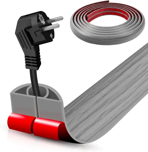 Miniatura 21 de Cubierta autoadhesiva para cables de suelo, gestión de cables de 3.3 pies, protector de tira de extensión para cables, evita tropiezos de cables