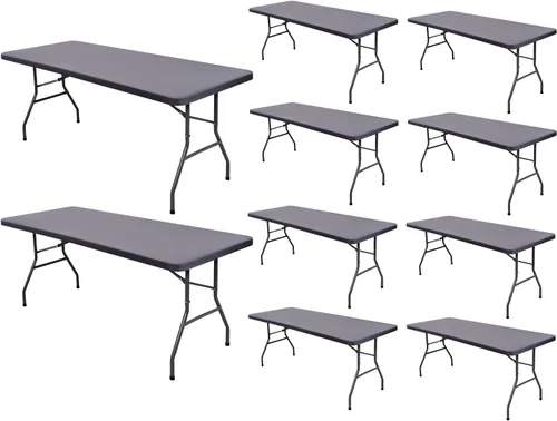 Miniatura 13 de Pack de 6 manteles de picnic elásticos ajustados para mesas rectangulares de 6 pies, impermeables, lavables, de spandex para patio, plegables