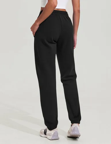 Miniatura 4 de Pinspark Pantalones deportivos con forro polar para mujer, para invierno y otoño, pantalones deportivos casuales holgados con bolsillos