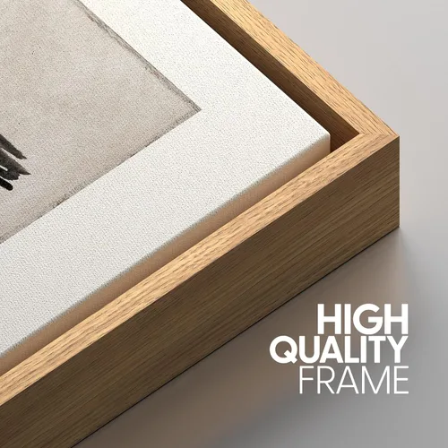 Miniatura 460 de SIGNWIN Lienzo enmarcado para pared, arte con pinceladas de flujo neutro en tonos beige abstractos, ilustraciones, arte moderno, decorativo