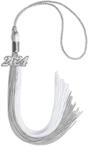 Miniatura 105 de Endea Graduation Borla de doble color con gota de fecha plateada (negro/oro antiguo, 2025)
