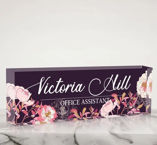 Miniatura 31 de Placa de nombre de escritorio personalizada, placa de identificación acrílica personalizada para decoración de escritorios, regalos de Al profesor