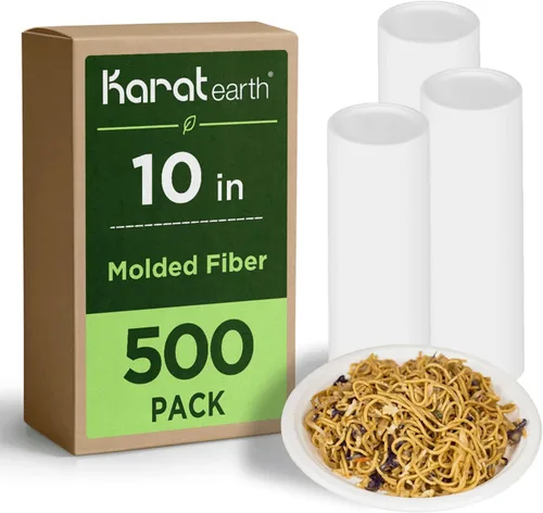 Miniatura 7 de Karat Earth Platos de papel desechables compostables de 6 pulgadas, paquete de 1000