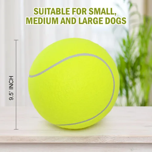 Miniatura 2 de Pomeat 2 pelotas de tenis Gaint para perros, pelotas de tenis inflables grandes de 9.5 pulgadas, juguete masticable para mascotas, pelotas de 2